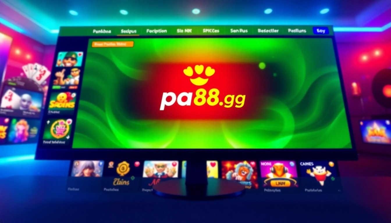 Navigate https://pg88.gg/ online gambling platform with colorful game icons and secure interface, inviting players to join exciting betting experiences.